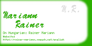mariann rainer business card